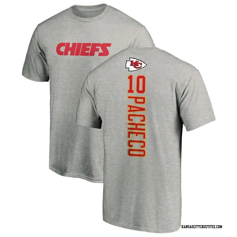 Men's Kansas City Chiefs ＃10 Isiah Pacheco Ash Backer T-Shirt