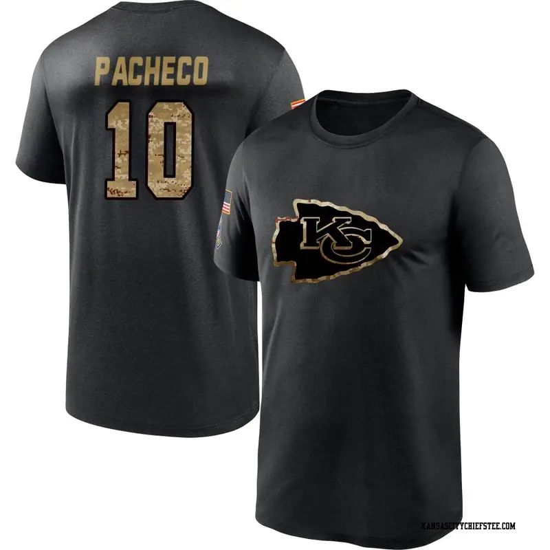 Men's Kansas City Chiefs ＃10 Isiah Pacheco Black 2020 Salute To Service Performance T-Shirt