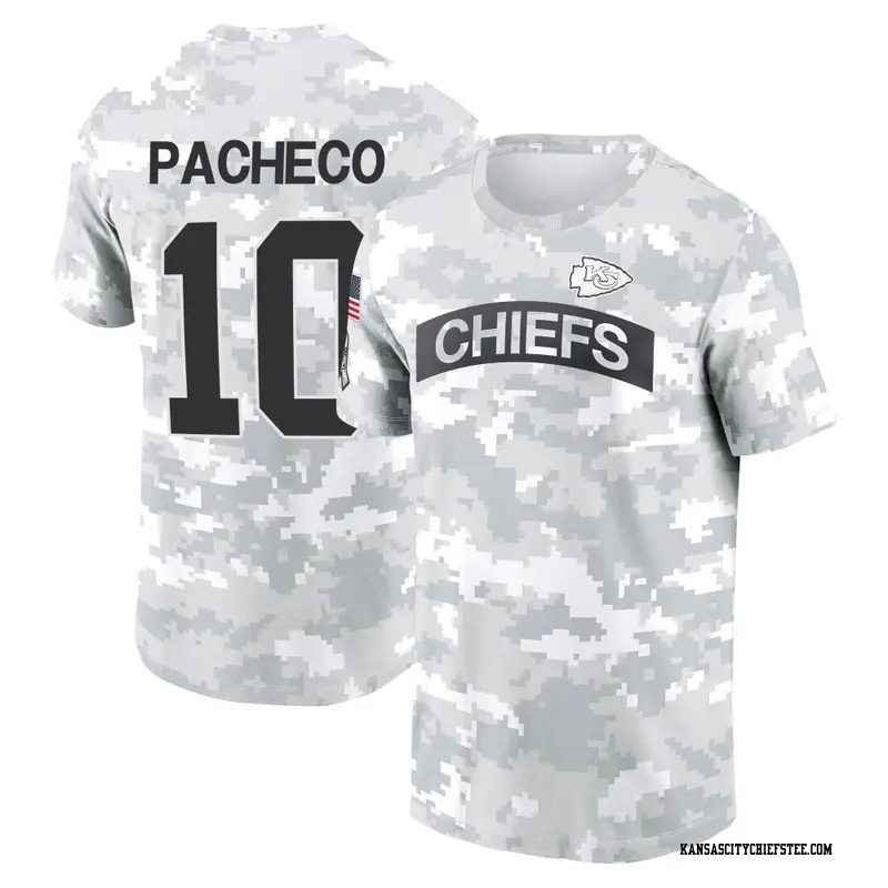 Men's Kansas City Chiefs ＃10 Isiah Pacheco Camo Arctic 2024 Salute to Service Performance T-Shirt