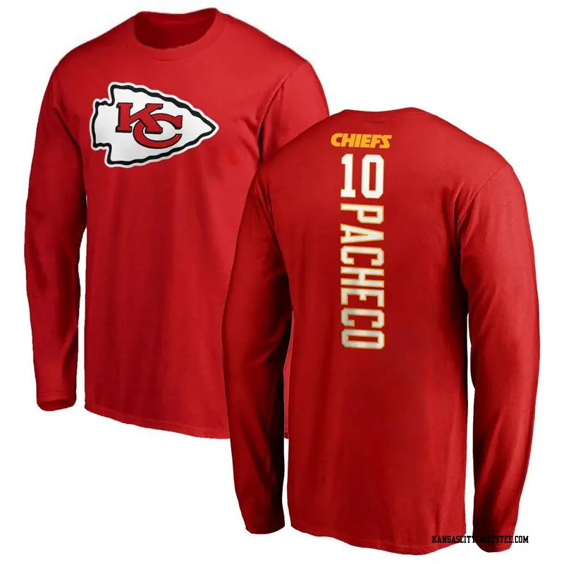Men's Kansas City Chiefs ＃10 Isiah Pacheco Red Backer Long Sleeve T-Shirt