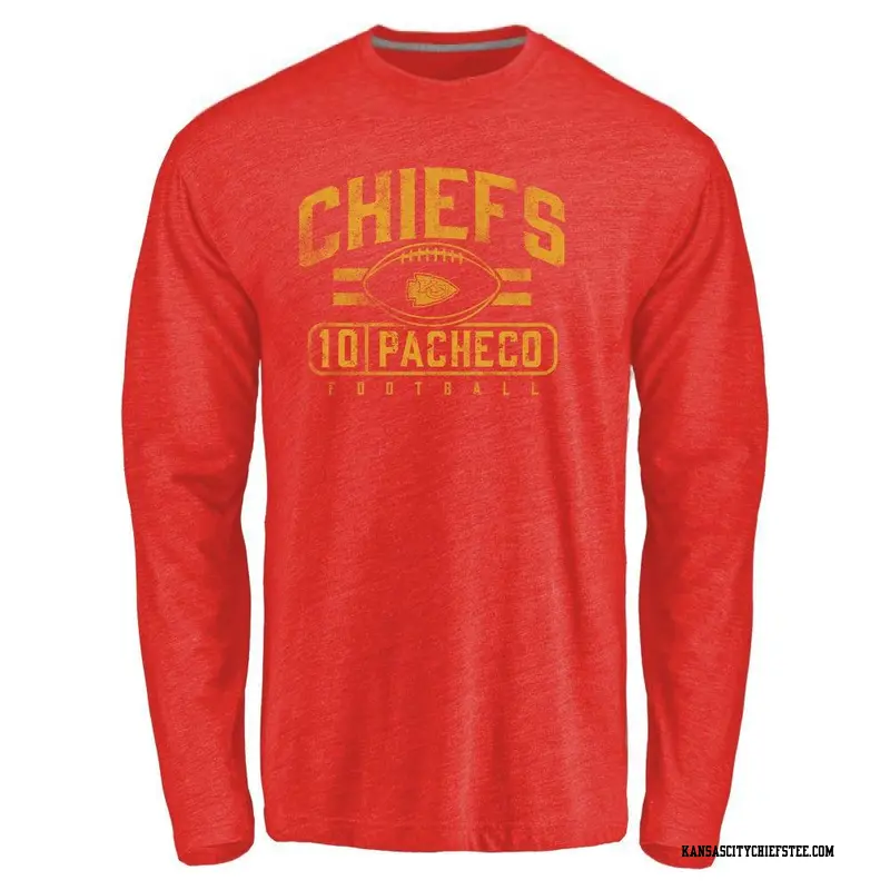 Men's Kansas City Chiefs ＃10 Isiah Pacheco Red Flanker Long Sleeve T-Shirt