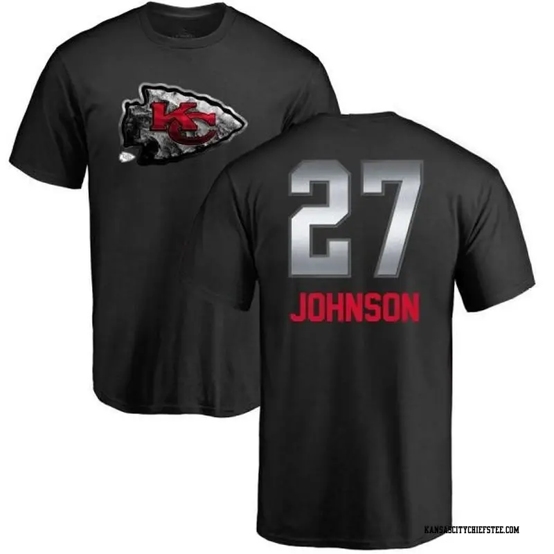Men's Kansas City Chiefs ＃27 Larry Johnson Black Midnight Mascot T-Shirt