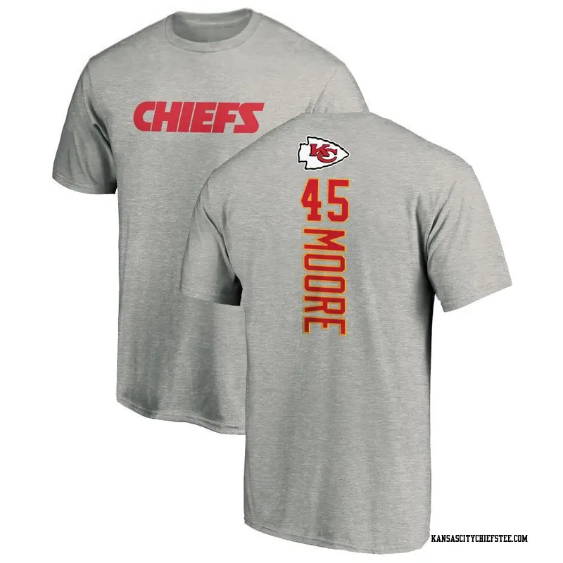 Men's Kansas City Chiefs ＃45 Isaiah Moore Ash Backer T-Shirt
