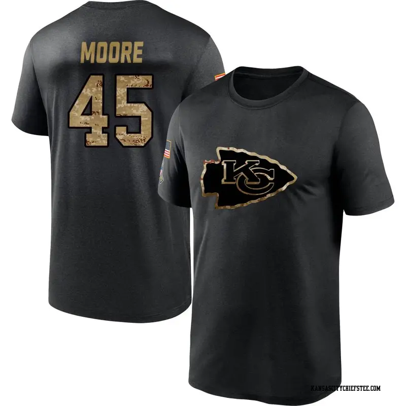 Men's Kansas City Chiefs ＃45 Isaiah Moore Black 2020 Salute To Service Performance T-Shirt