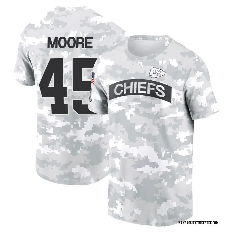 Men's Kansas City Chiefs ＃45 Isaiah Moore Camo Arctic 2024 Salute to Service Performance T-Shirt
