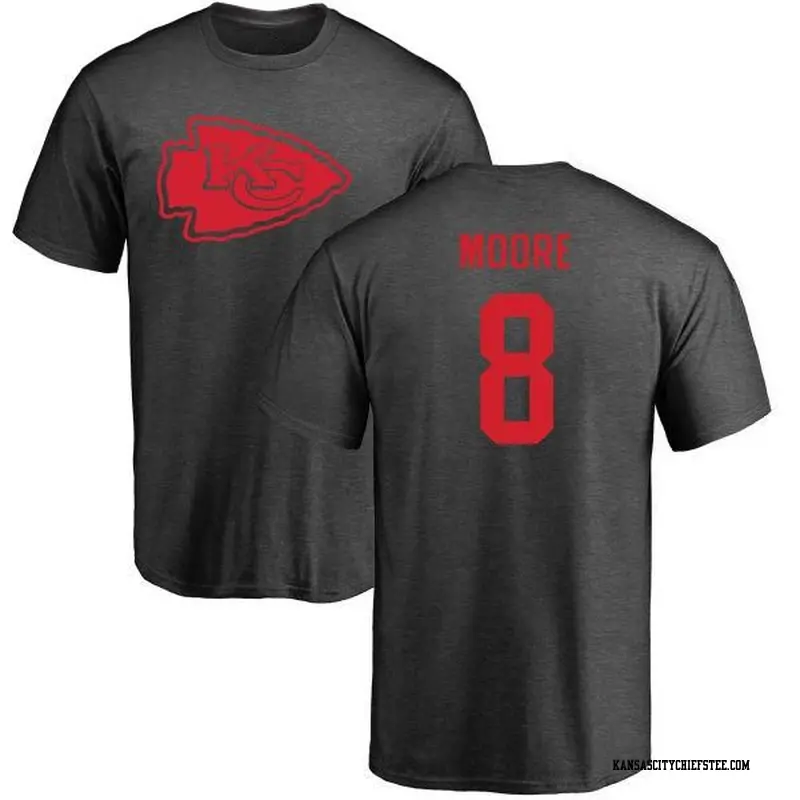 Men's Kansas City Chiefs ＃8 Matt Moore Ash One Color T-Shirt