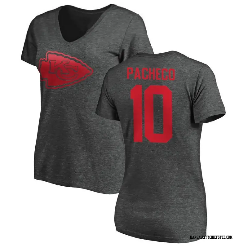 Women's Kansas City Chiefs ＃10 Isiah Pacheco Ash One Color T-Shirt