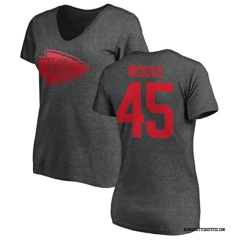 Women's Kansas City Chiefs ＃45 Isaiah Moore Ash One Color T-Shirt