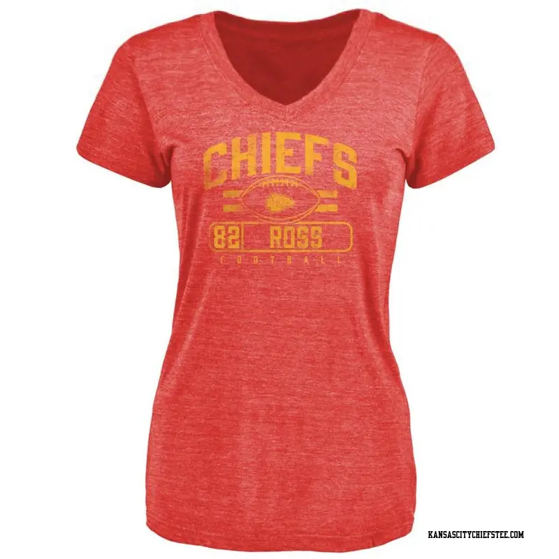 Women's Kansas City Chiefs ＃82 Justyn Ross Red Flanker T-Shirt