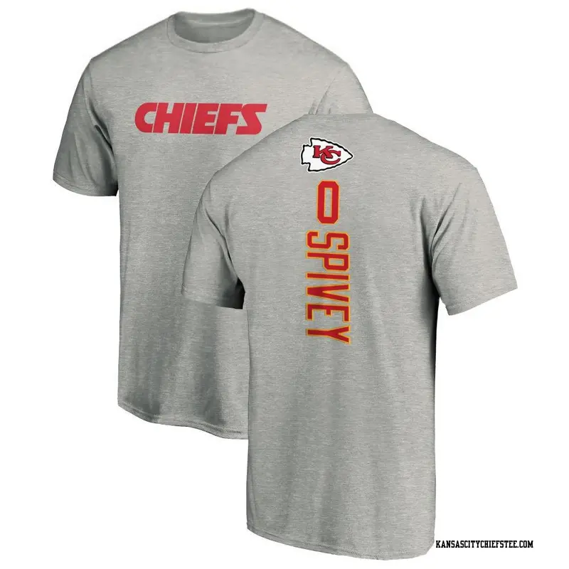Youth Kansas City Chiefs ＃0 Geor'Quarius Spivey Ash Backer T-Shirt