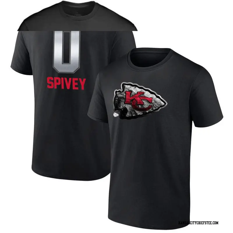 Youth Kansas City Chiefs ＃0 Geor'Quarius Spivey Black Midnight Mascot T-Shirt