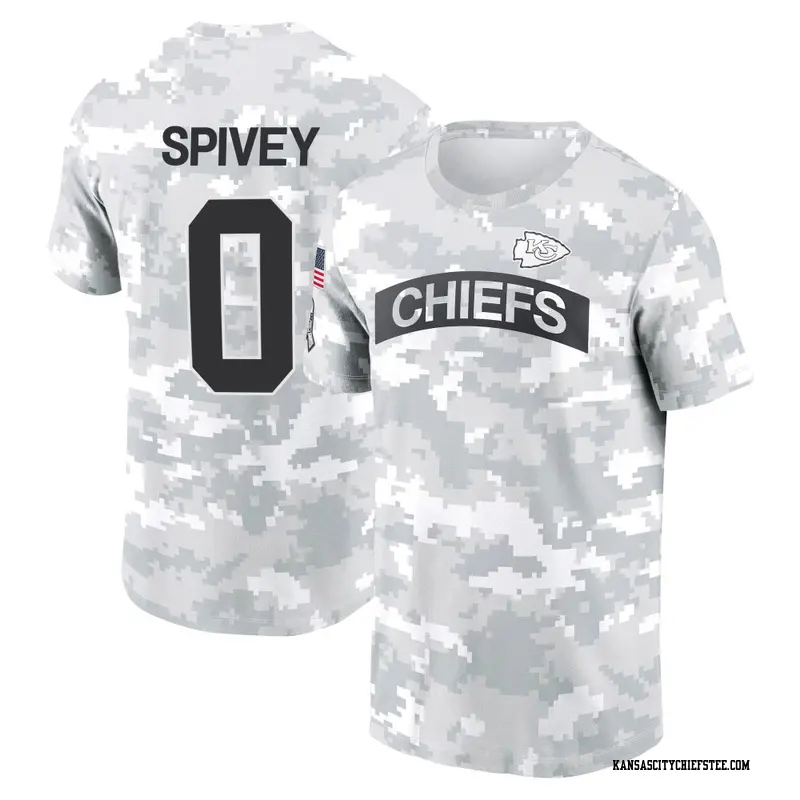 Youth Kansas City Chiefs ＃0 Geor'Quarius Spivey Camo Arctic 2024 Salute to Service Performance T-Shirt