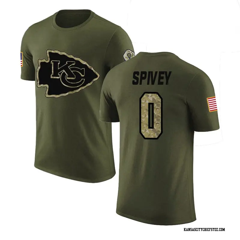 Youth Kansas City Chiefs ＃0 Geor'Quarius Spivey Olive Salute to Service T-Shirt
