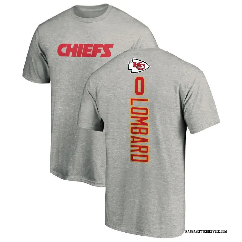 Youth Kansas City Chiefs ＃0 Joey Lombard Ash Backer T-Shirt