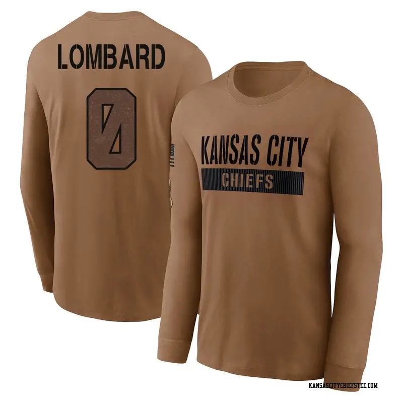 Youth Kansas City Chiefs ＃0 Joey Lombard Brown 2023 Salute To Service Long Sleeve T-Shirt