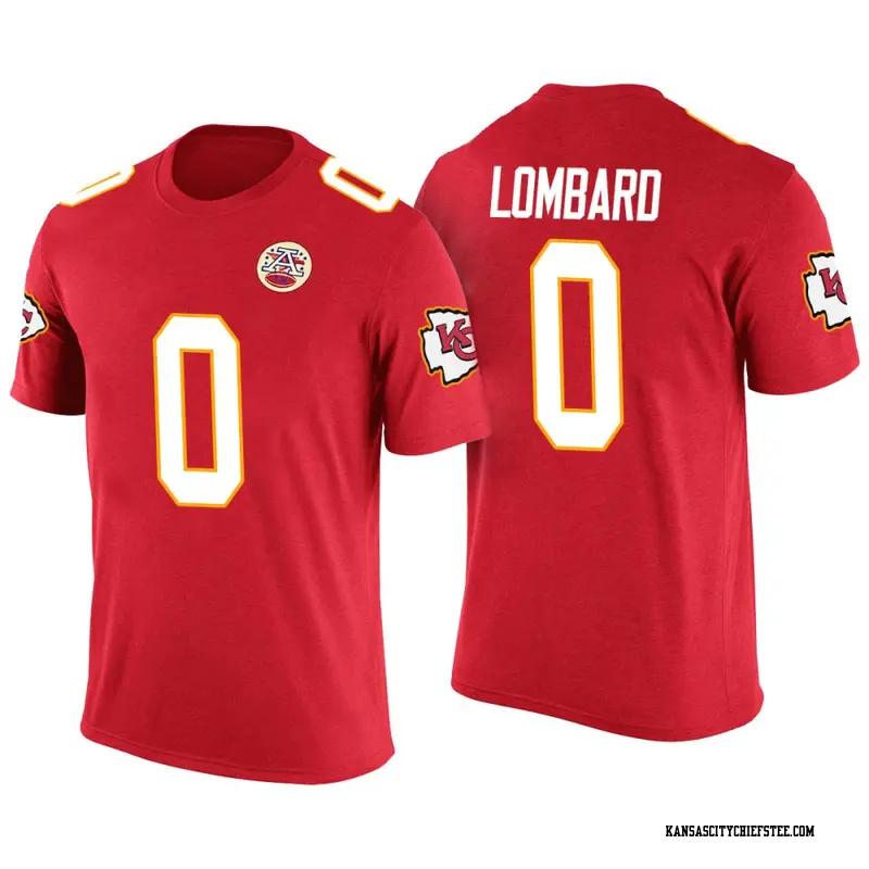 Youth Kansas City Chiefs ＃0 Joey Lombard Red Color Rush T-Shirt