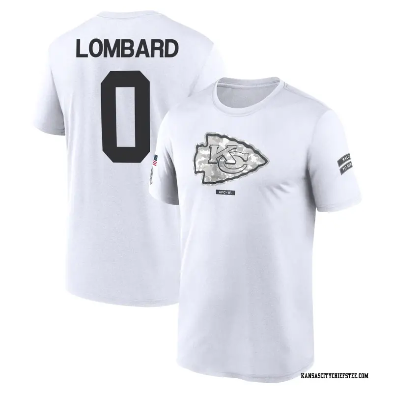 Youth Kansas City Chiefs ＃0 Joey Lombard White 2024 Salute to Service Performance T-Shirt
