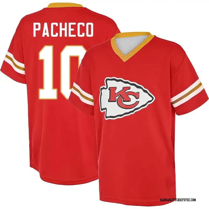 Youth Kansas City Chiefs ＃10 Isiah Pacheco Red Name & Number Game Day V-Neck T-Shirt