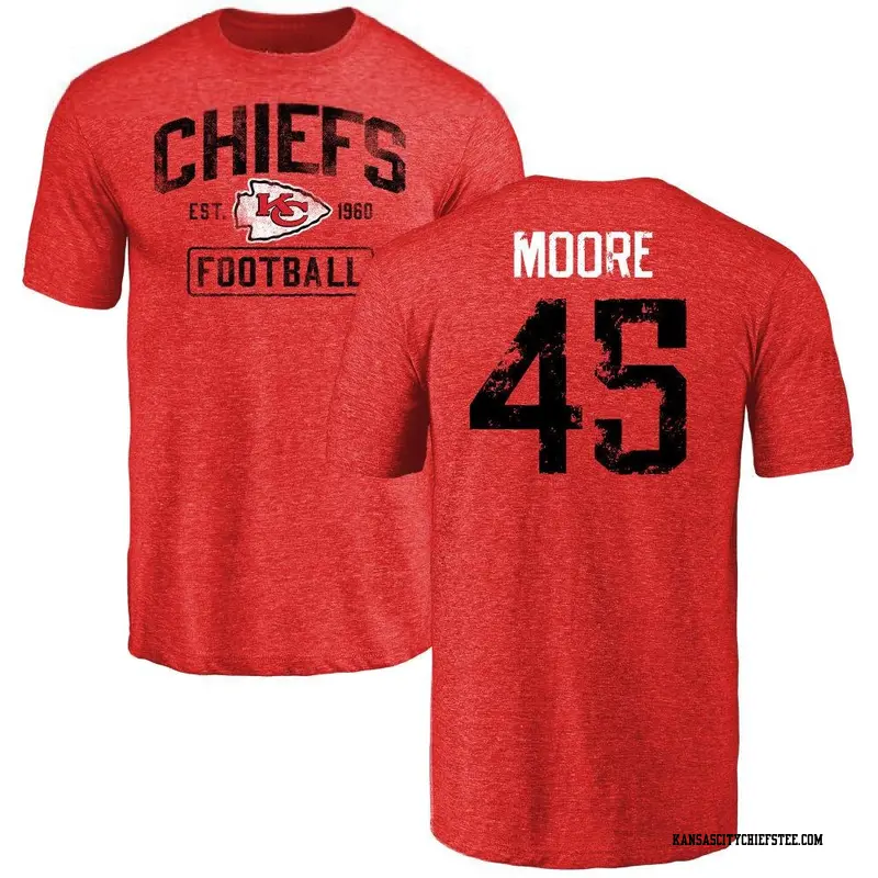 Youth Kansas City Chiefs ＃45 Isaiah Moore Red Distressed Name & Number T-Shirt