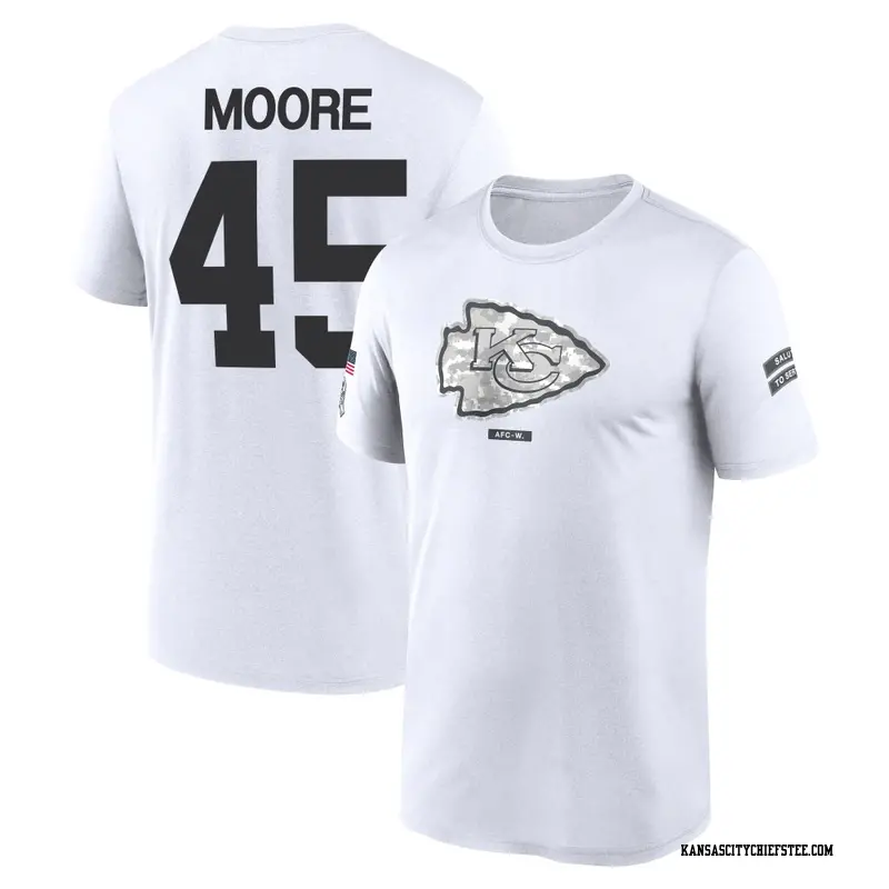 Youth Kansas City Chiefs ＃45 Isaiah Moore White 2024 Salute to Service Performance T-Shirt