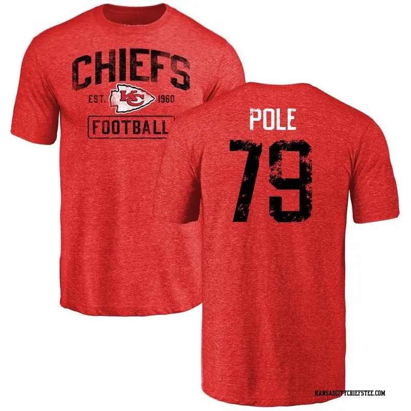 Youth Kansas City Chiefs ＃79 Esa Pole Red Distressed Name & Number T-Shirt
