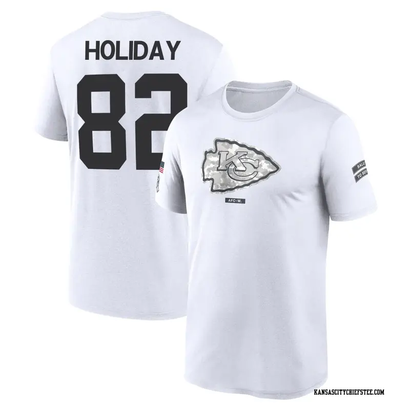 Youth Kansas City Chiefs ＃82 Jimmy Holiday White 2024 Salute to Service Performance T-Shirt