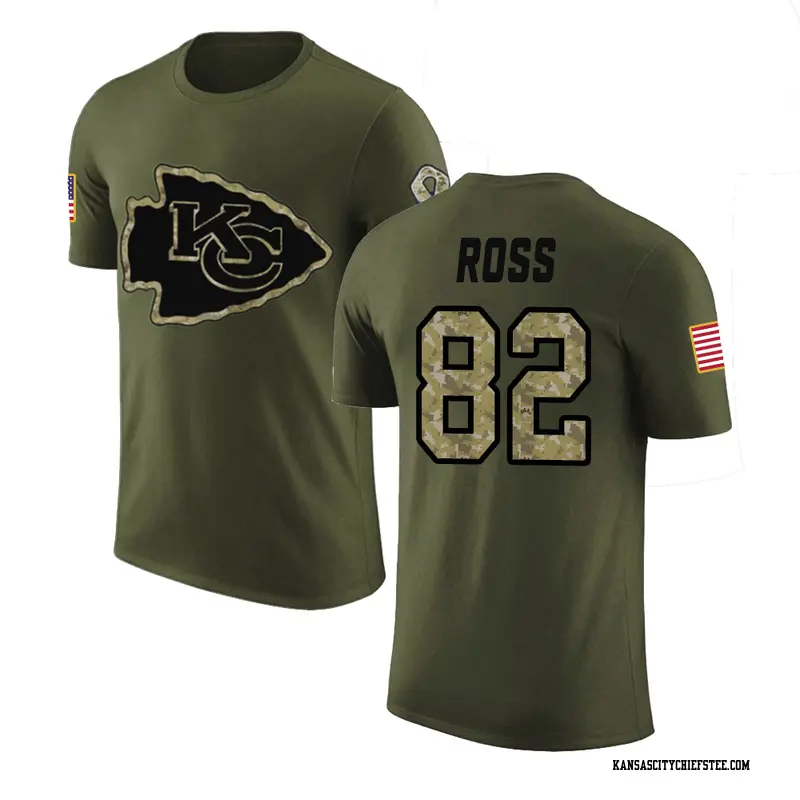 Youth Kansas City Chiefs ＃82 Justyn Ross Olive Salute to Service T-Shirt